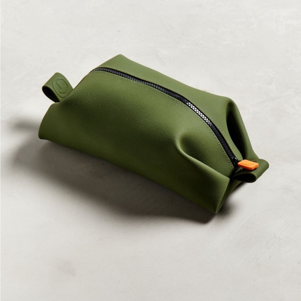 Tooletries The Koby Mini Dopp Kit Toiletries Bag, Anti Bacterial Green Silicone